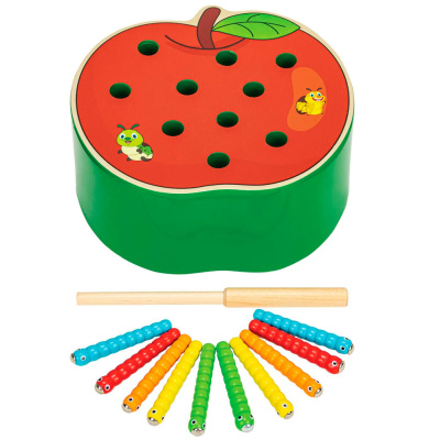 Магнитная рыбалка сортер Червяки в яблоке Brauberg Kids 665244 1